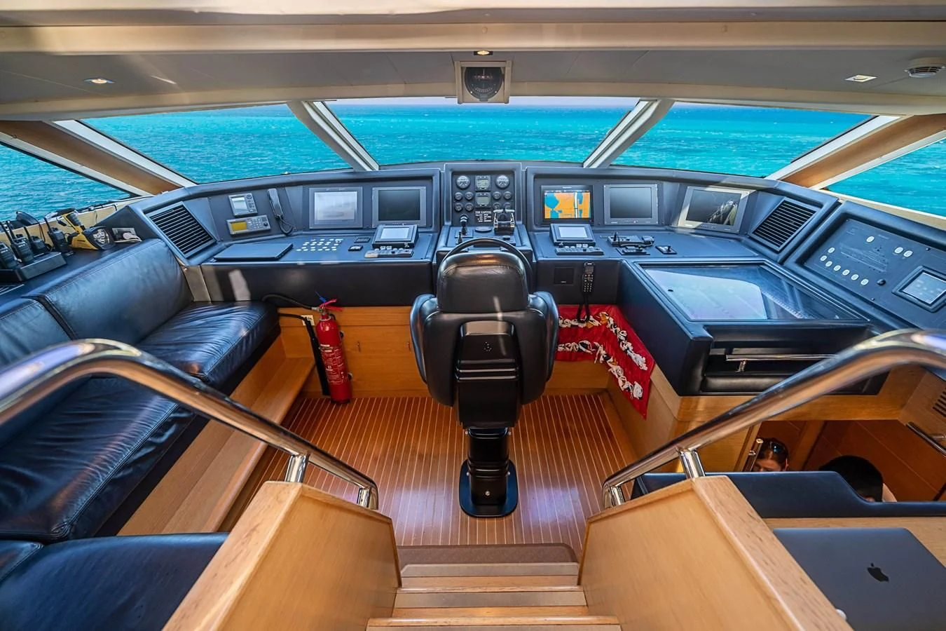 inside of a car aboard PATRON Yacht for Sale