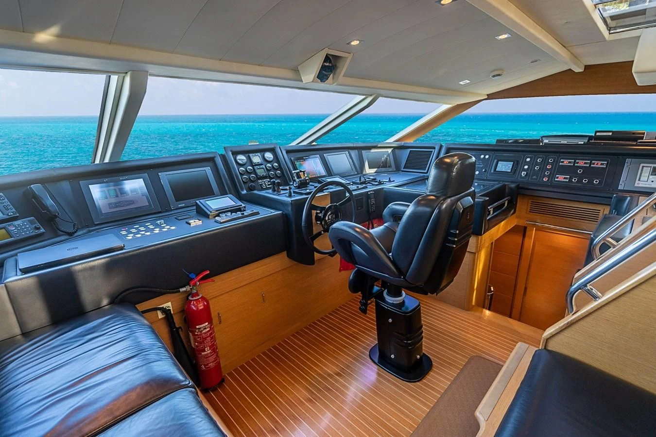 inside of a vehicle aboard PATRON Yacht for Sale