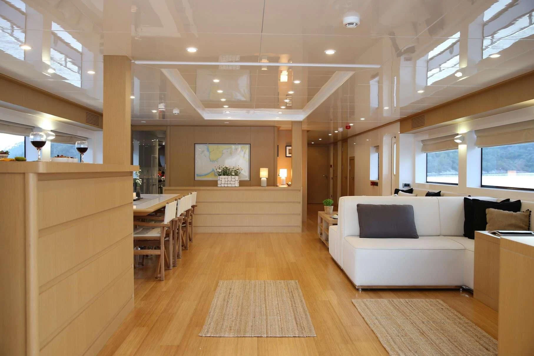 a room with a couch and a table aboard OTTAWA IV Yacht for Sale