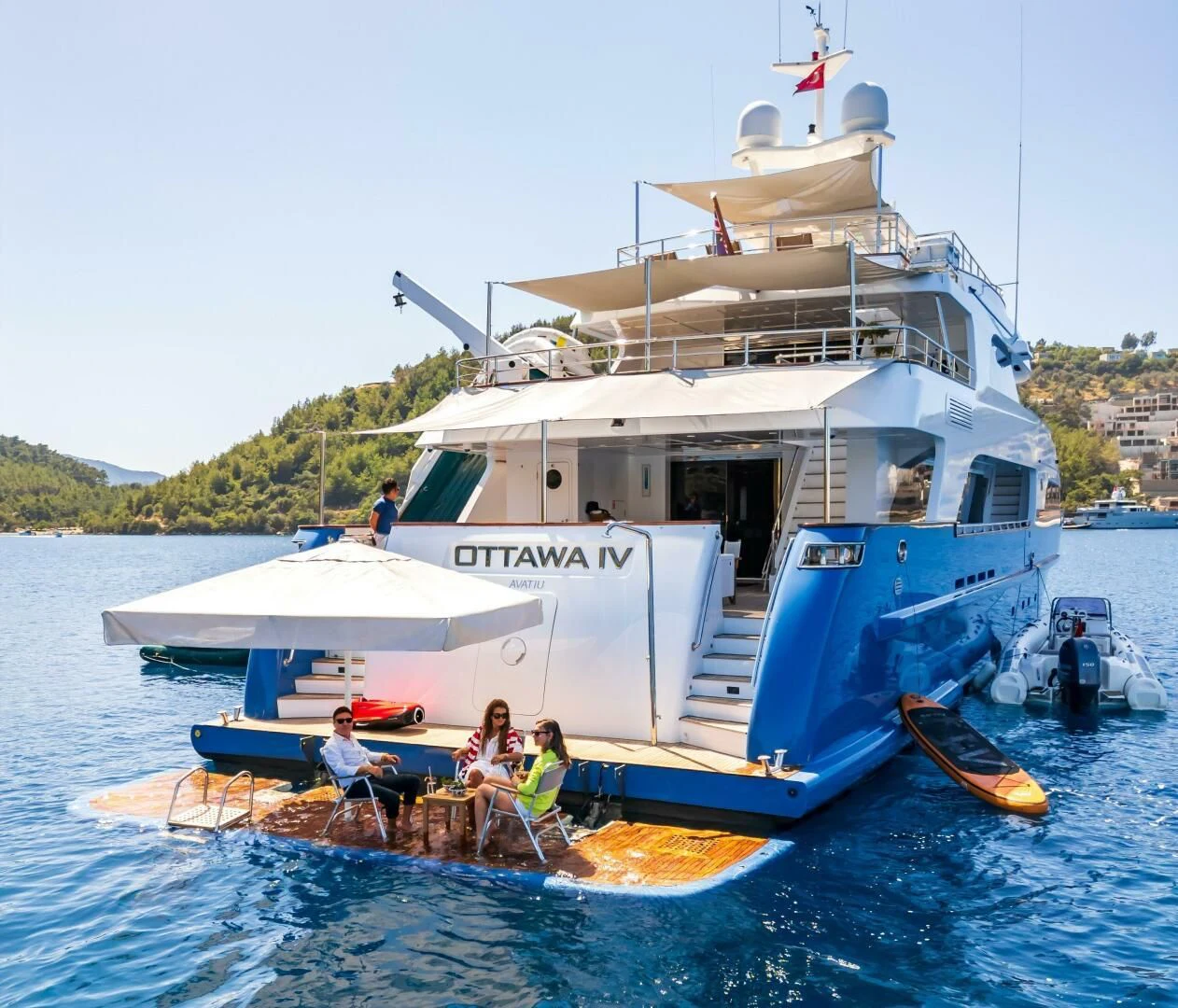 a boat with people on it aboard OTTAWA IV Yacht for Sale