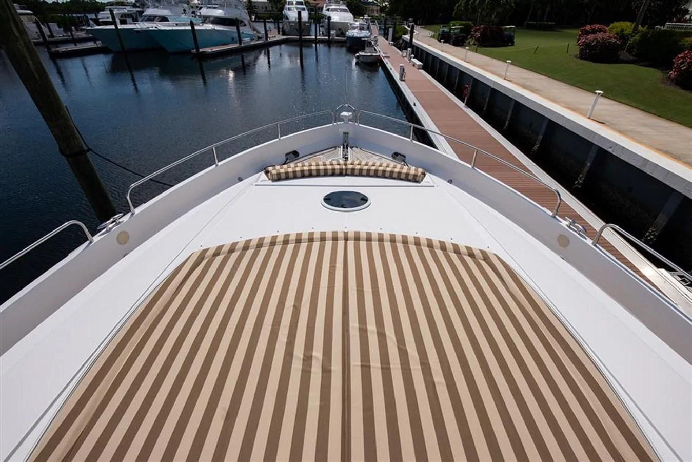 a deck with a large pool aboard MY MEDICINE Yacht for Sale