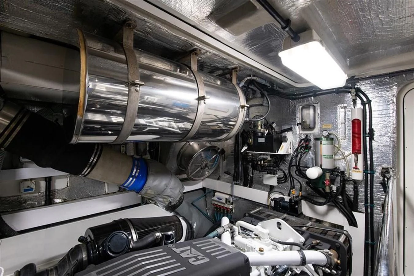 a close-up of a car engine aboard MY MEDICINE Yacht for Sale
