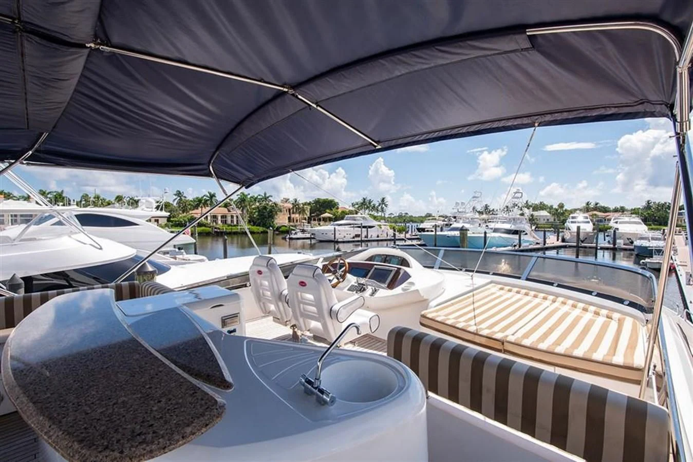 a boat is parked on the deck aboard MY MEDICINE Yacht for Sale
