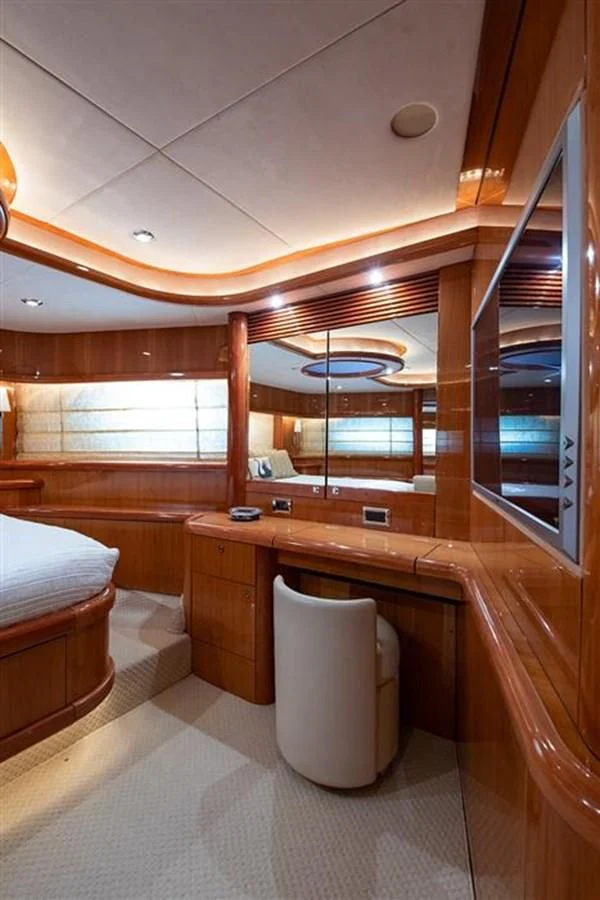 a bathroom with a large mirror aboard MY MEDICINE Yacht for Sale