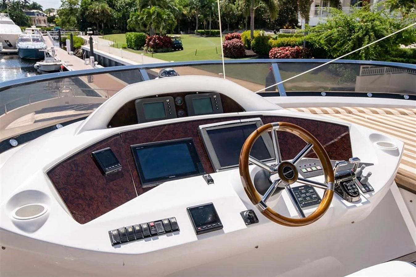 the inside of a car aboard MY MEDICINE Yacht for Sale