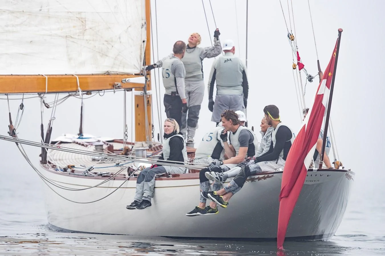 a group of people on a sailboat aboard VANITY V Yacht for Sale