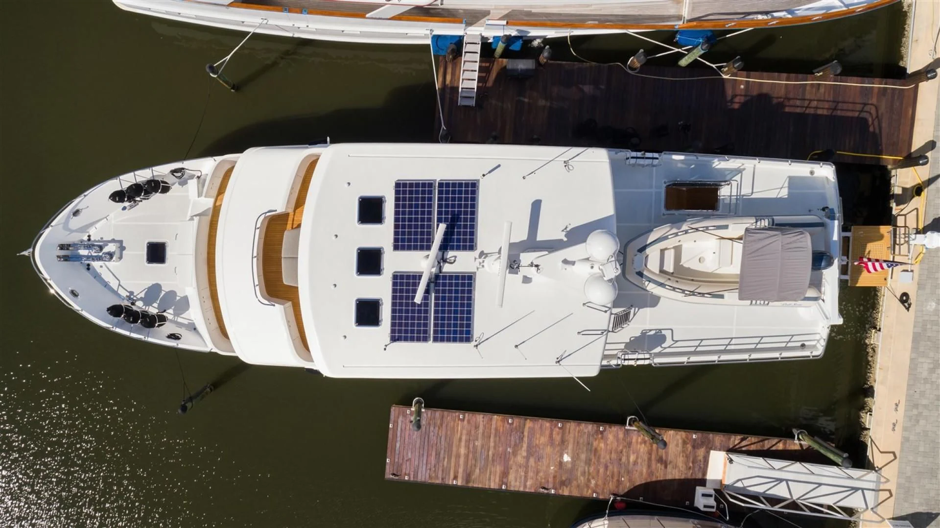 a white rectangular object with black text on it aboard BLUE CHIP Yacht for Sale