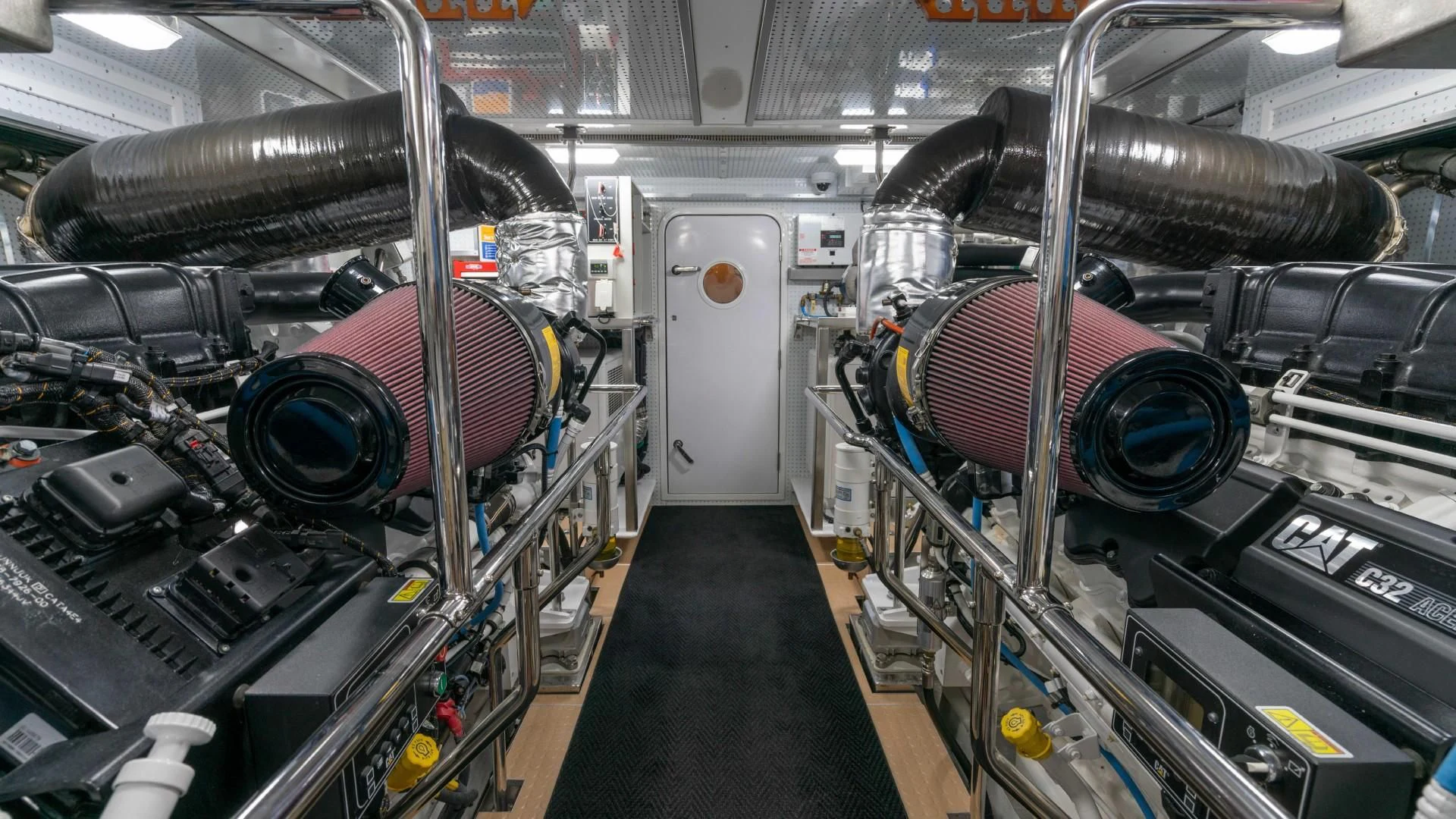 a car engine inside a car aboard BLUE CHIP Yacht for Sale