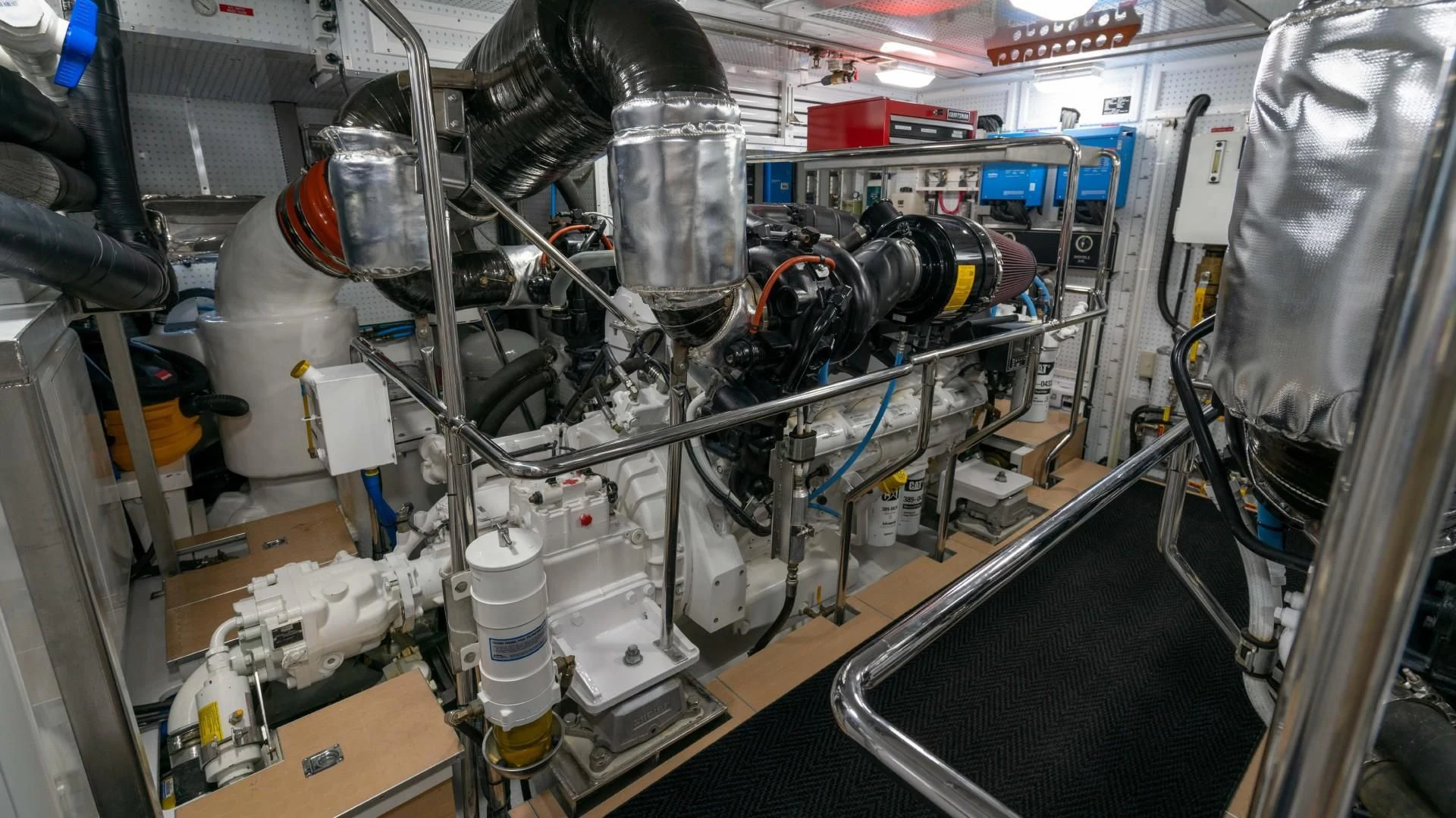 a machine with a large metal cylinder aboard BLUE CHIP Yacht for Sale