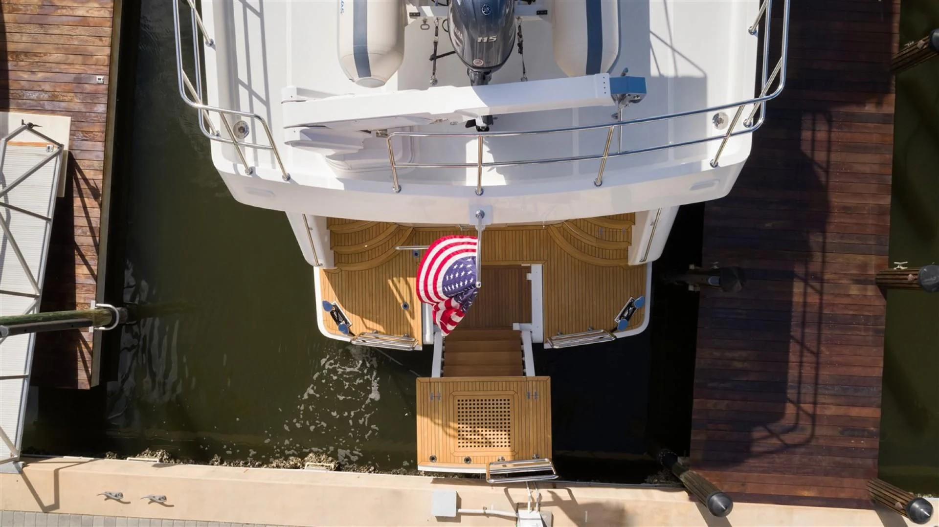 a large room with a large satellite dish and a few other objects aboard BLUE CHIP Yacht for Sale