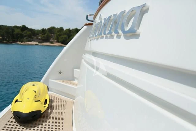 a yellow helmet on a boat aboard ACIONNA Yacht for Sale