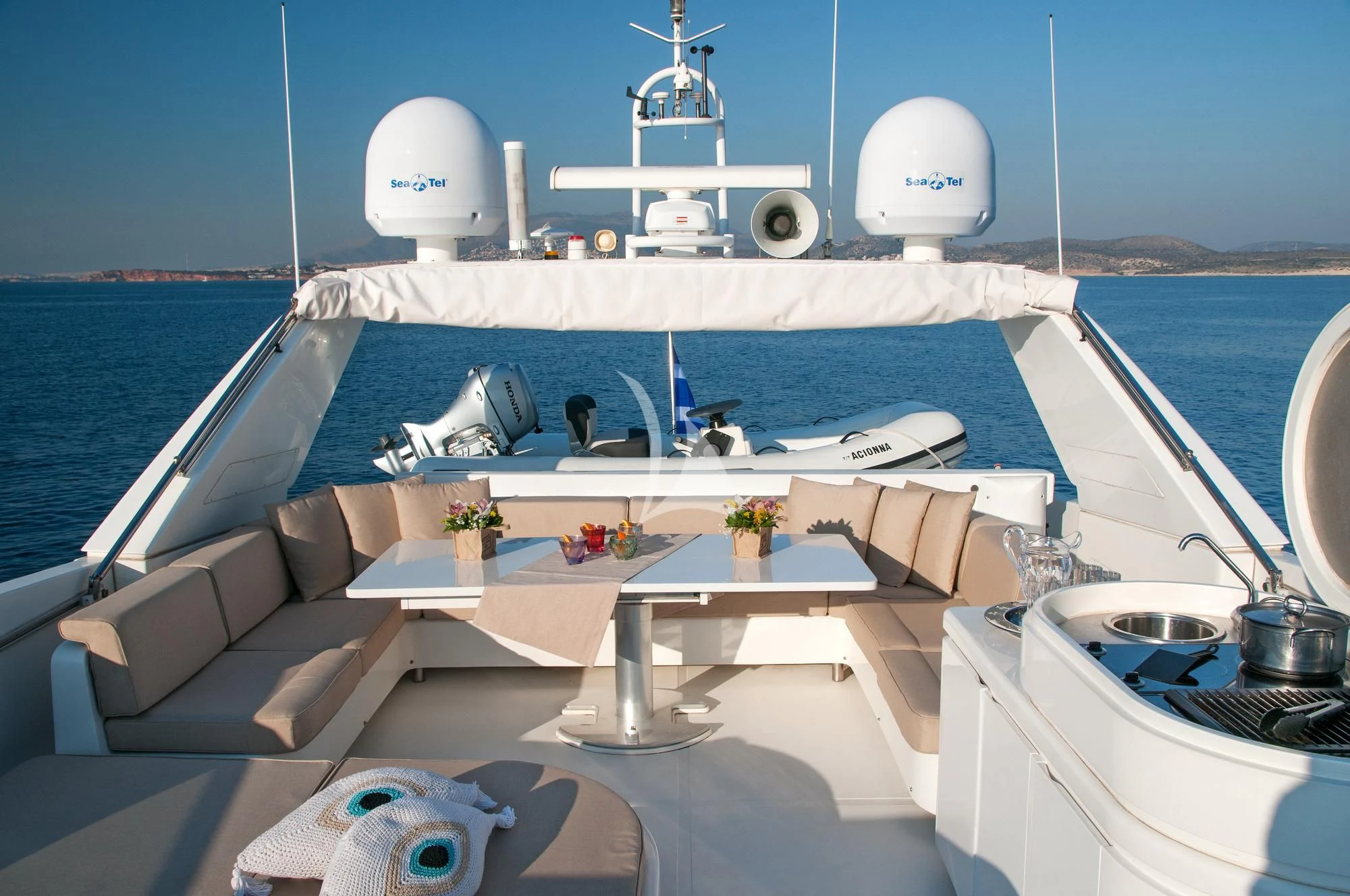 a boat on the water aboard ACIONNA Yacht for Sale