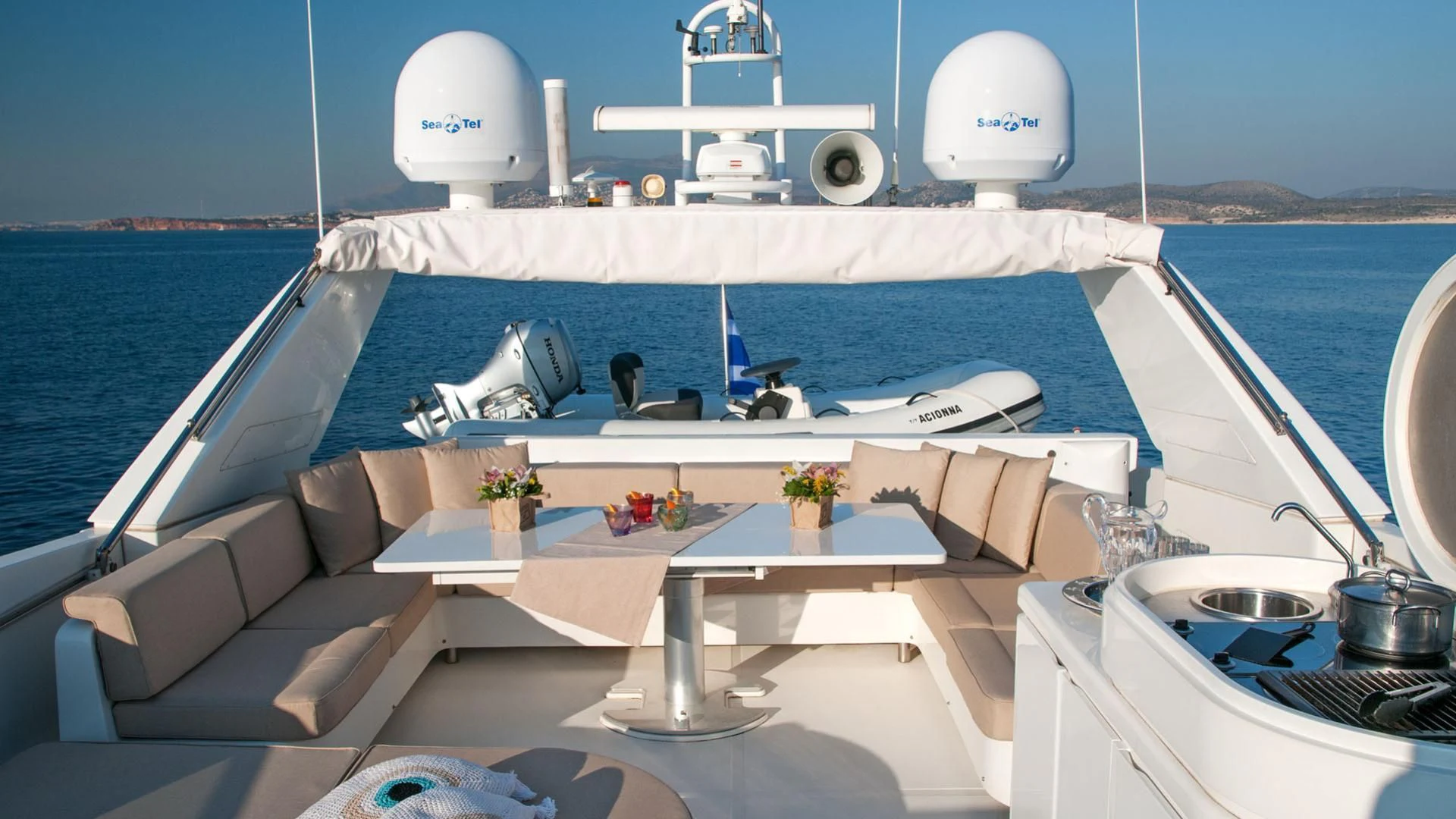 a boat on the water aboard ACIONNA Yacht for Sale