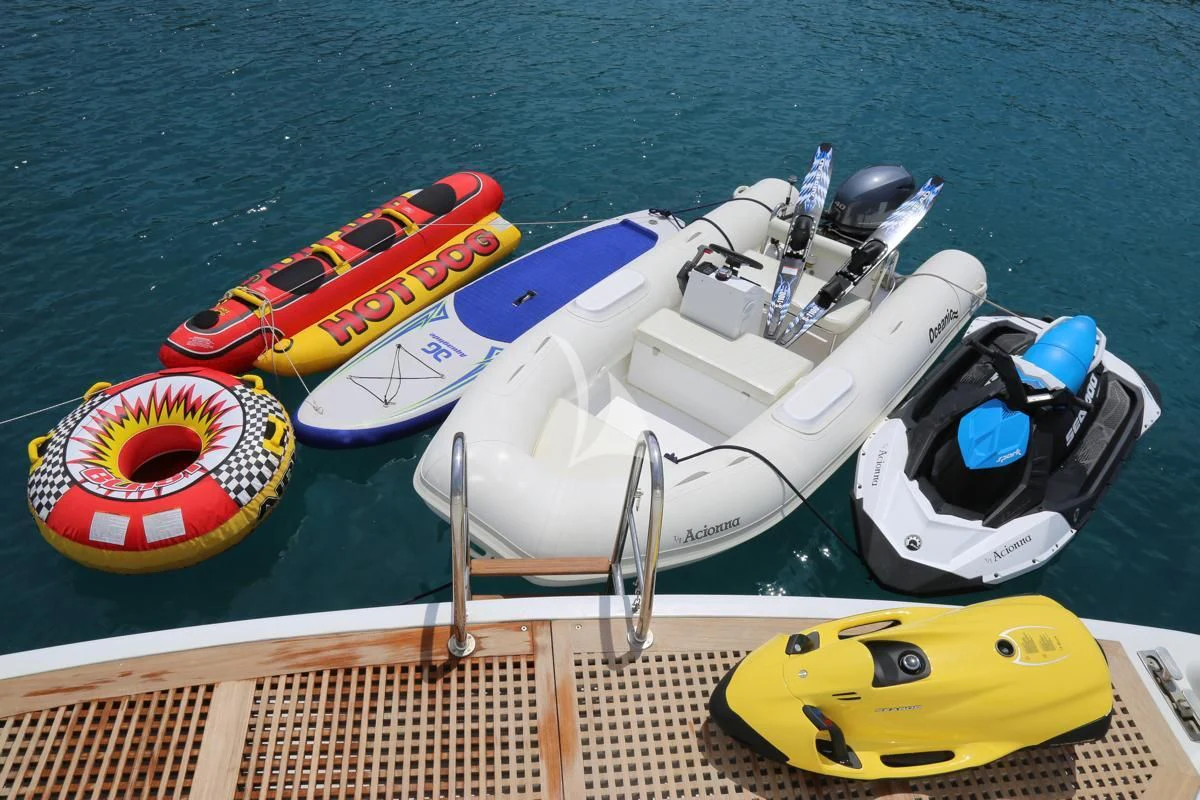 a boat on the water aboard ACIONNA Yacht for Sale