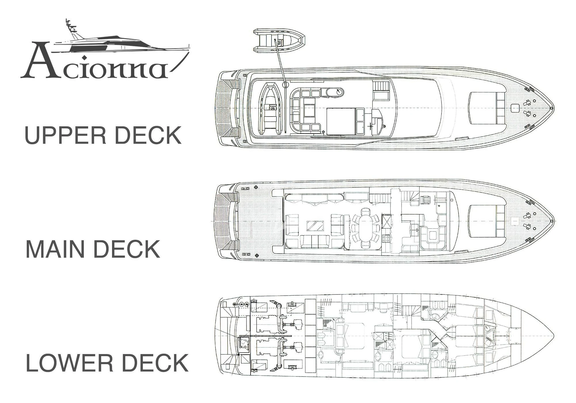 diagram aboard ACIONNA Yacht for Sale