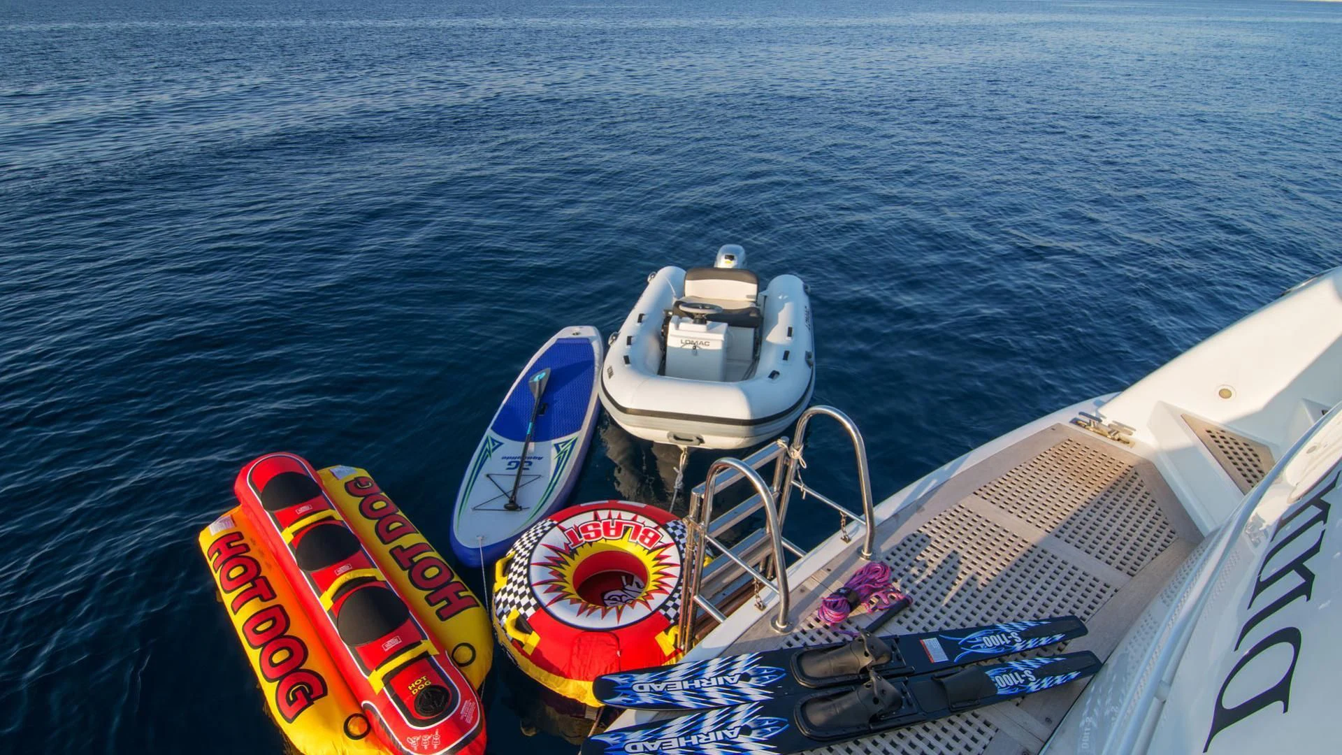 a boat on the water aboard ACIONNA Yacht for Sale