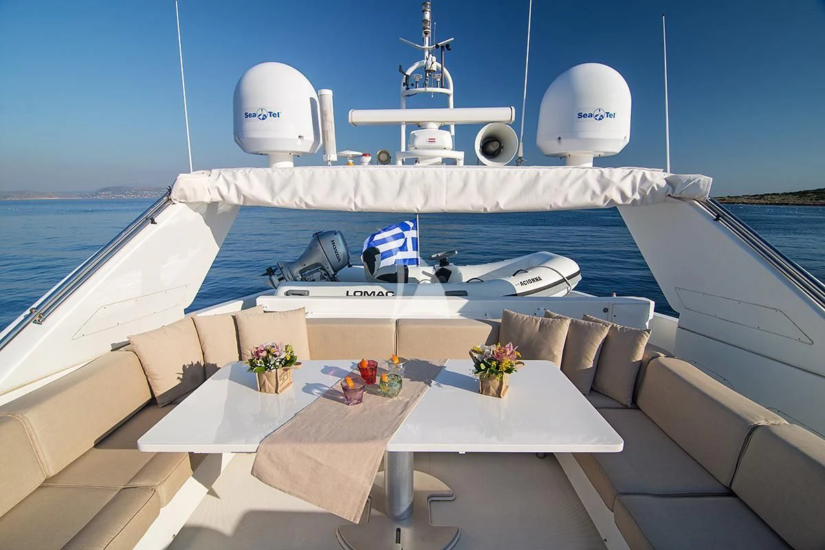 a boat on the water aboard ACIONNA Yacht for Sale