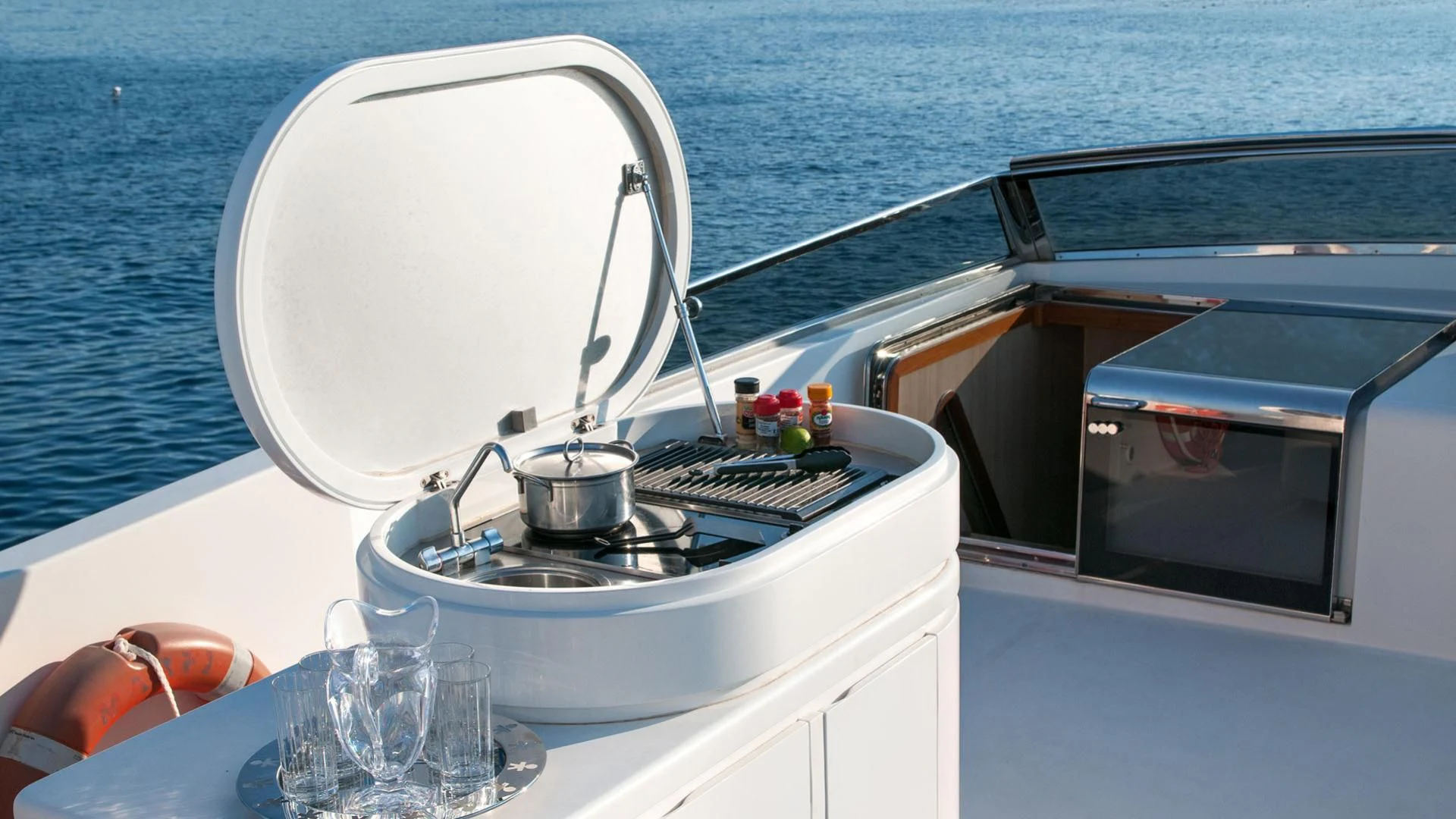 a boat on the water aboard ACIONNA Yacht for Sale