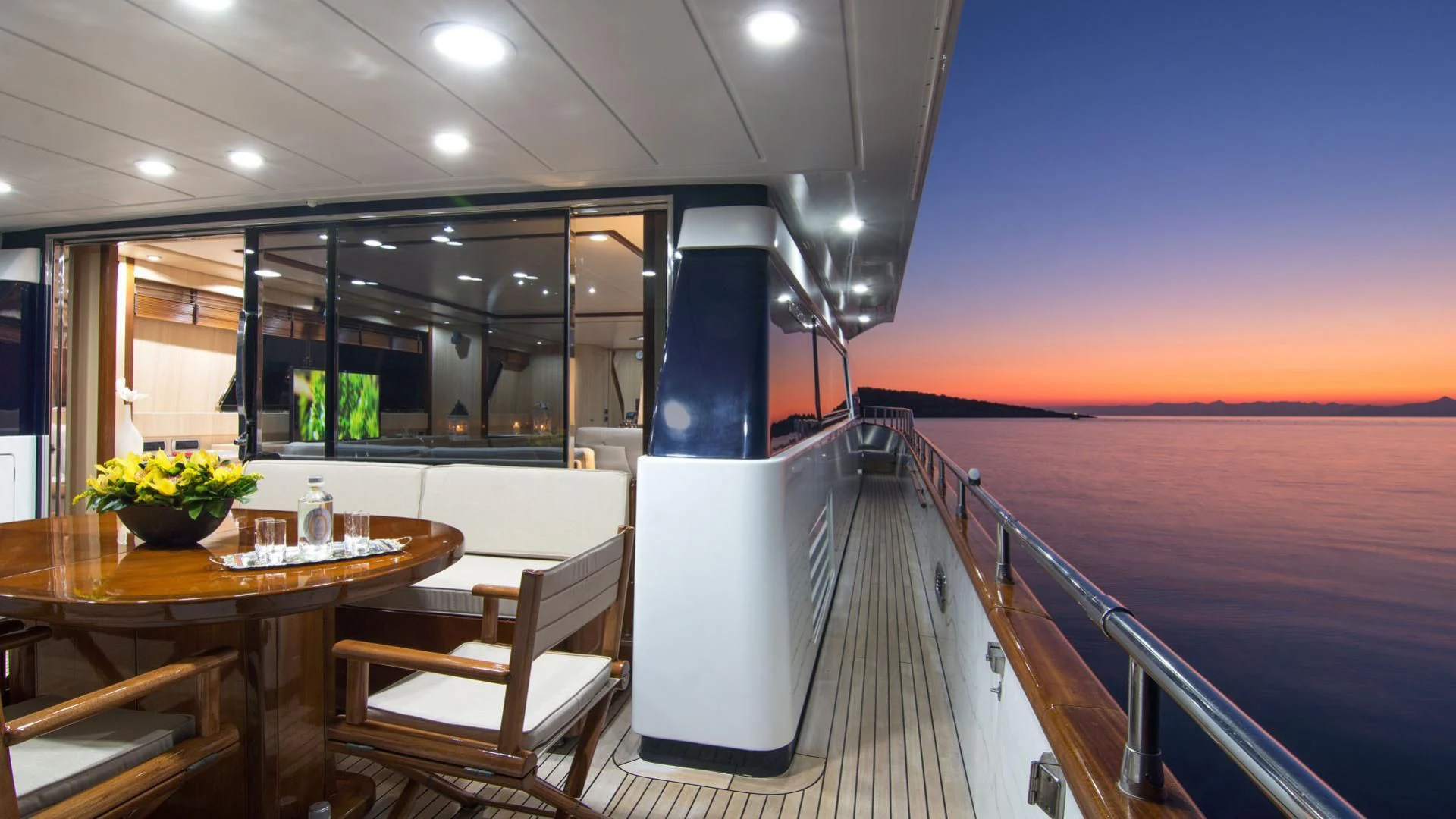 a boat on a body of water aboard ACIONNA Yacht for Sale