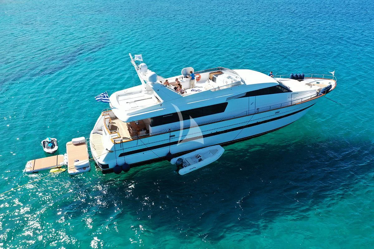 a boat in the water aboard ACIONNA Yacht for Sale