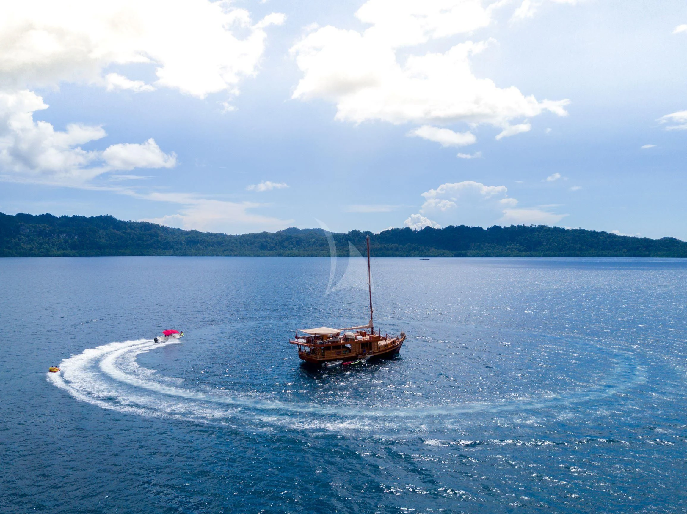 a boat on the water aboard SEQUOIA Yacht for Sale