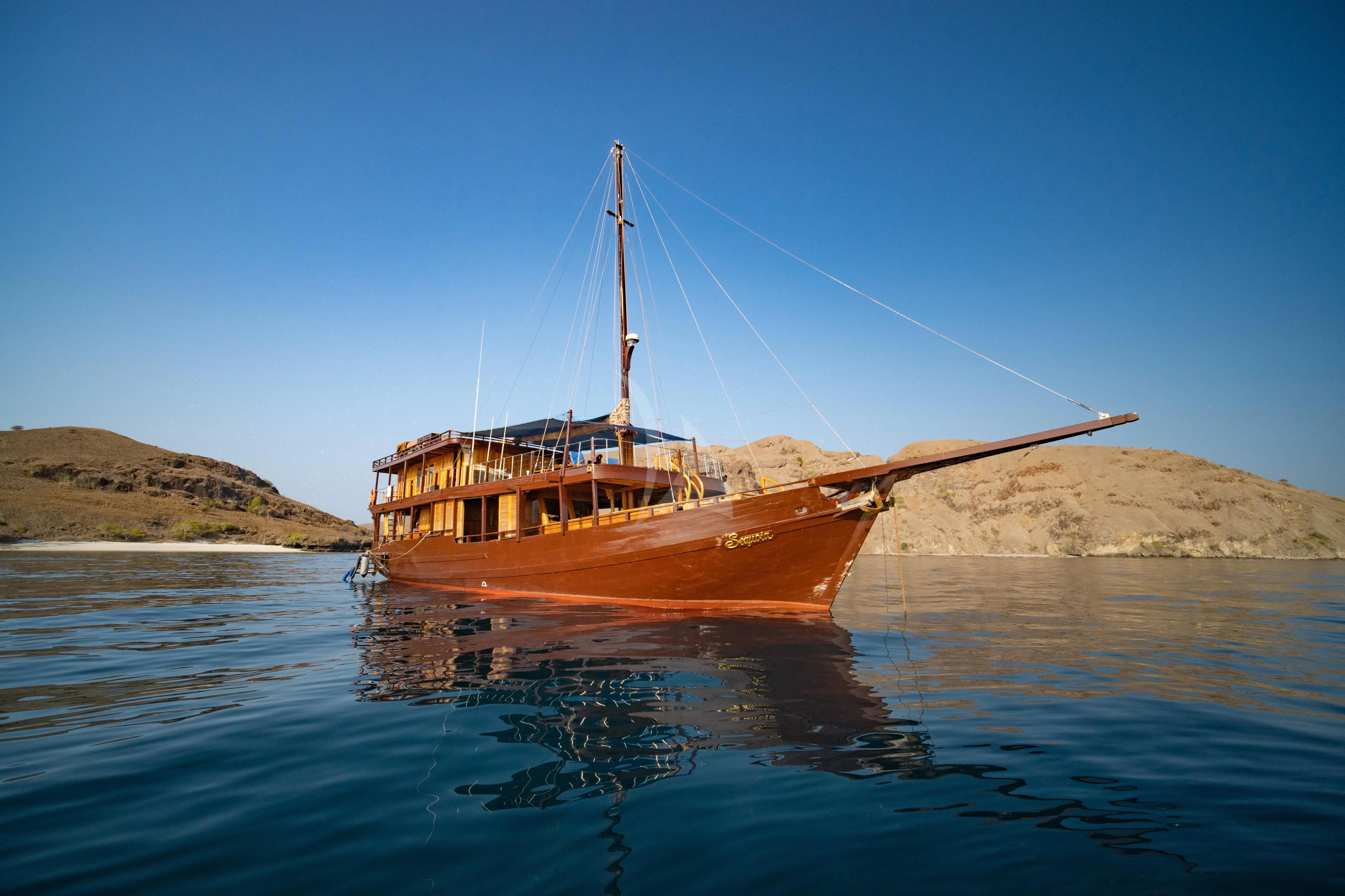 a boat on the water aboard SEQUOIA Yacht for Sale