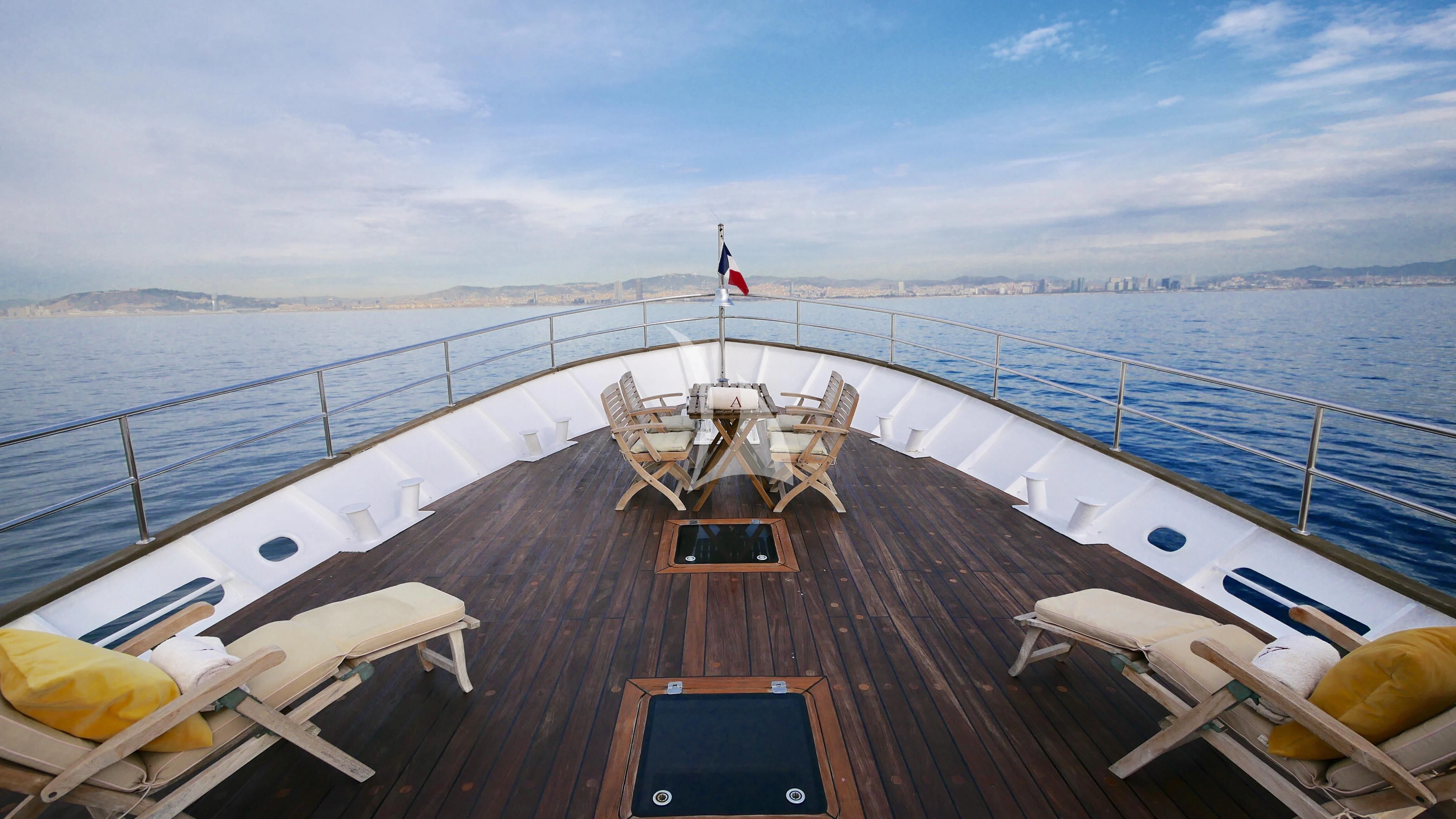 a deck on a boat aboard ABELY Yacht for Sale