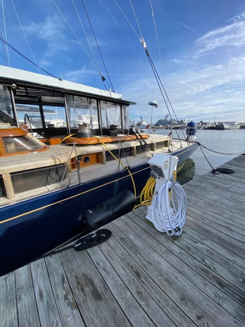 a boat on a dock aboard LAUREN L Yacht for Sale