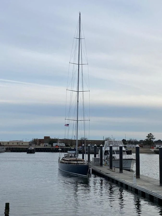 a sailboat docked at a pier aboard LAUREN L Yacht for Sale