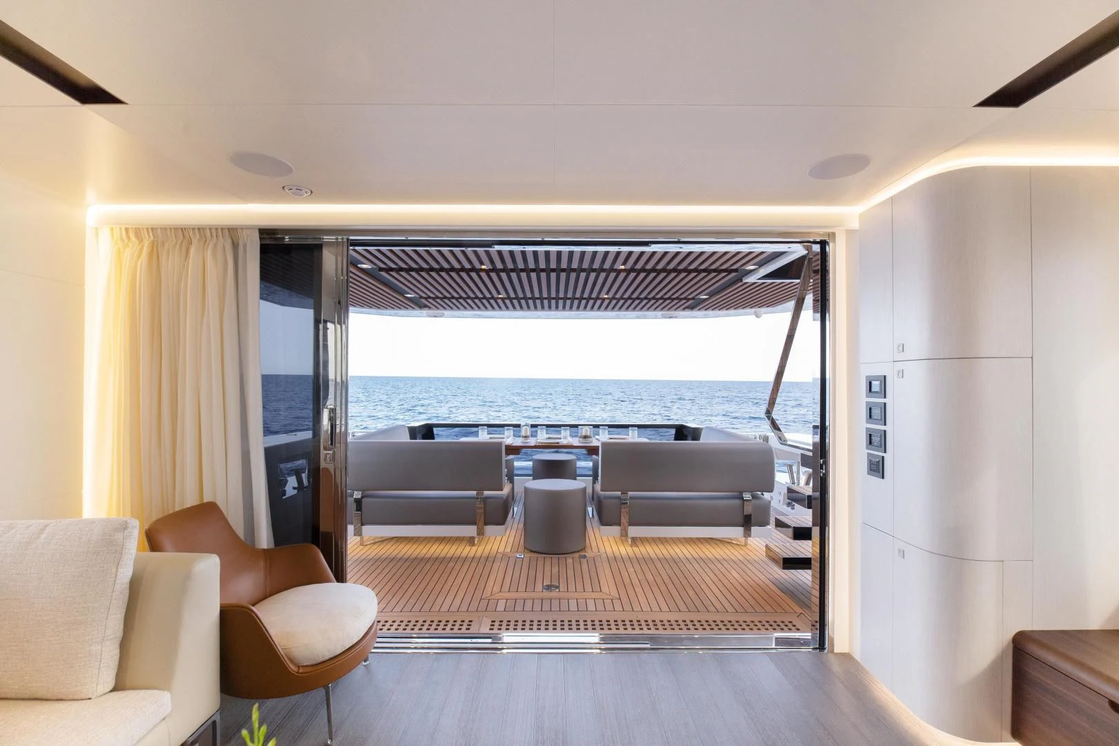a room with a view of the ocean aboard SO SO NICE Yacht for Sale