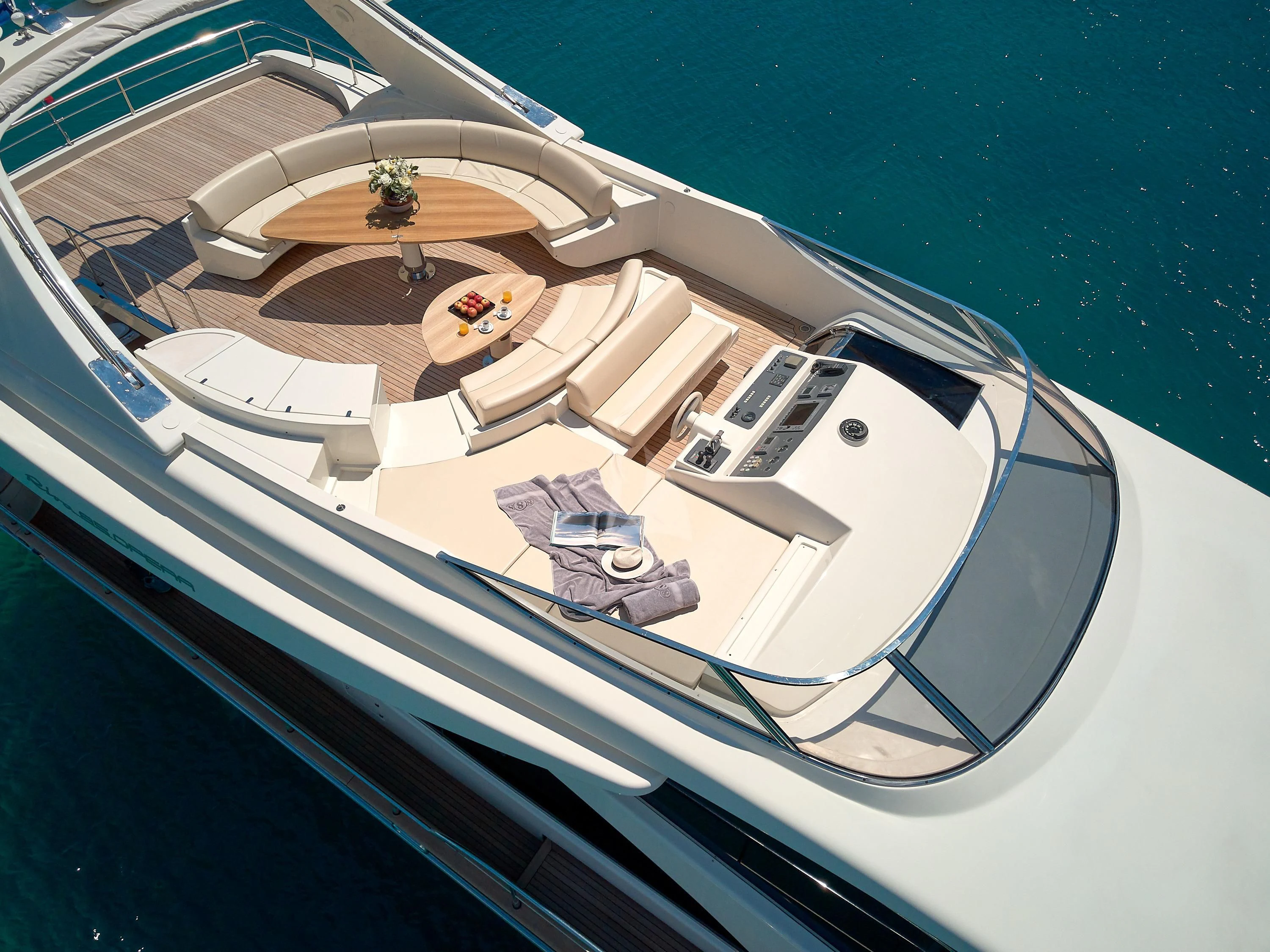 a high angle view of a boat aboard 888 Yacht for Sale