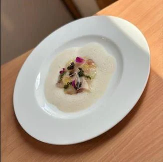 a plate of food aboard 888 Yacht for Sale