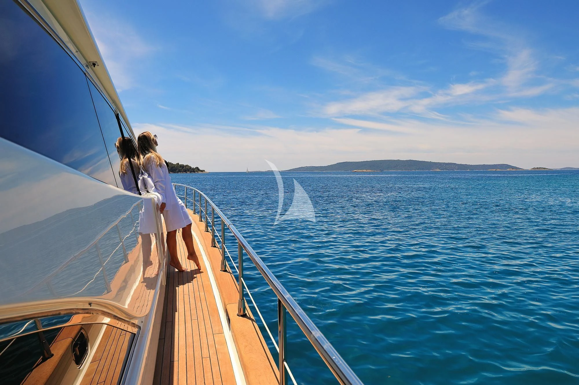 a group of people on a boat aboard 888 Yacht for Sale