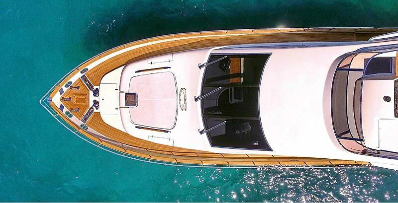 a close-up of a boat aboard 888 Yacht for Sale