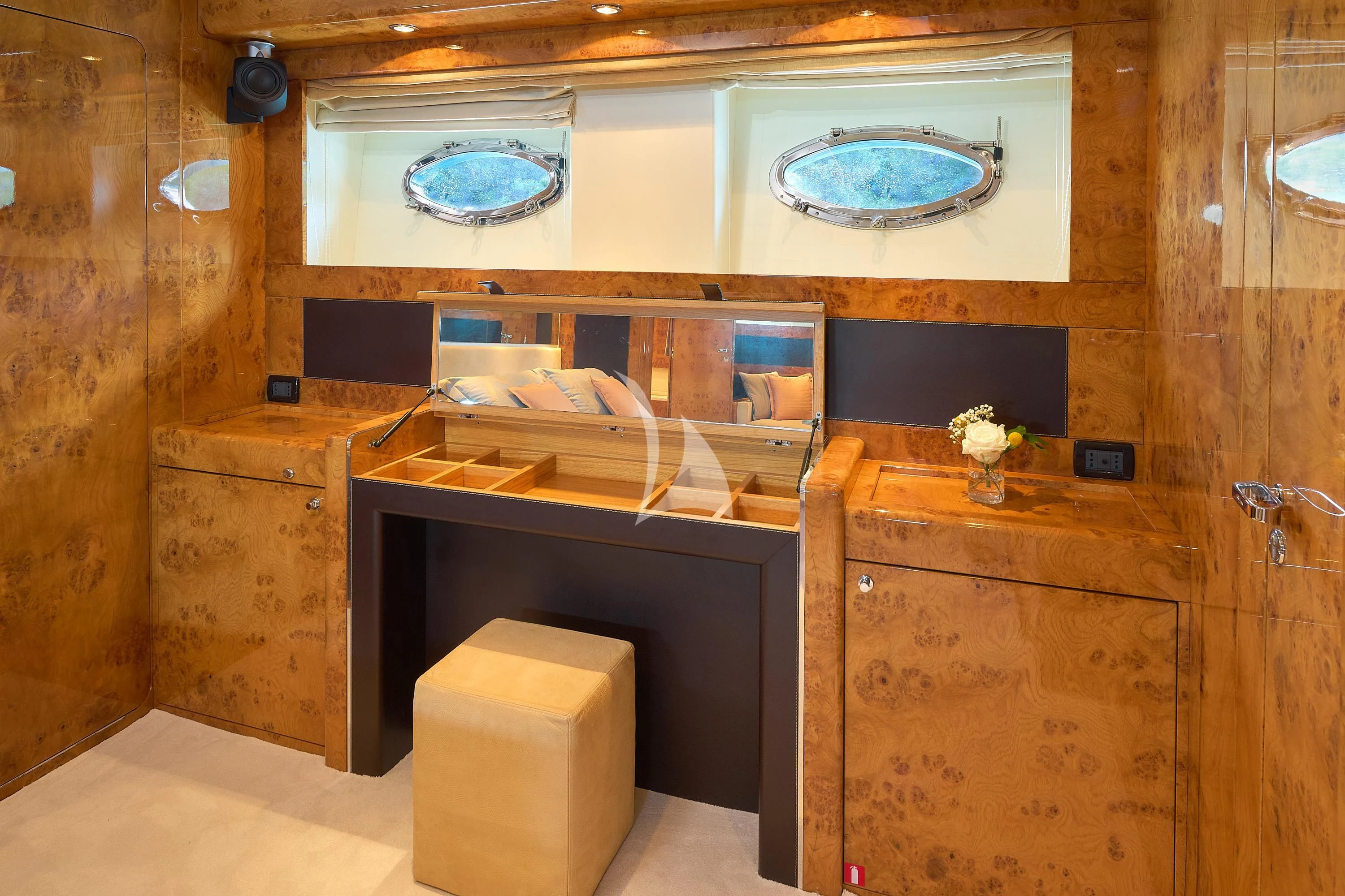 a room with a sink and a mirror aboard 888 Yacht for Sale
