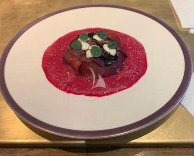 a plate of food aboard 888 Yacht for Sale