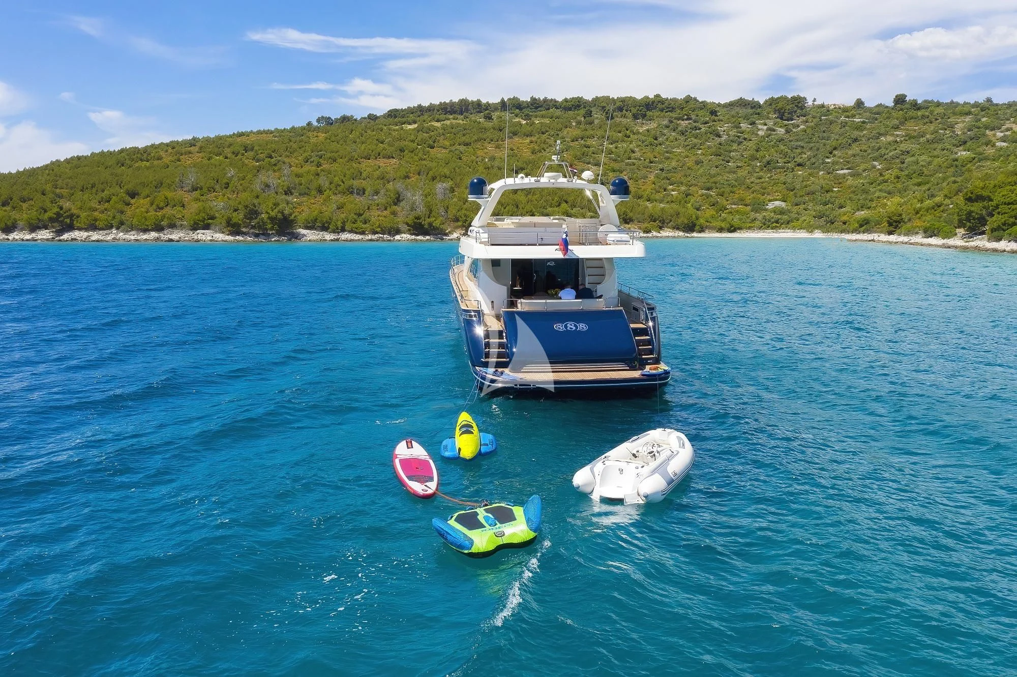 a boat on the water aboard 888 Yacht for Sale