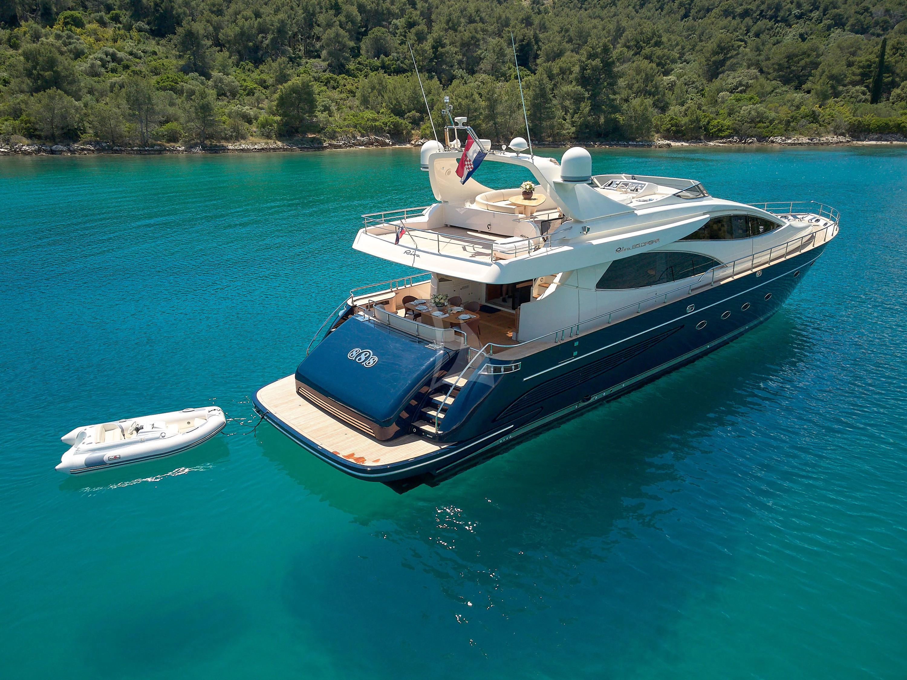 a boat on the water aboard 888 Yacht for Sale