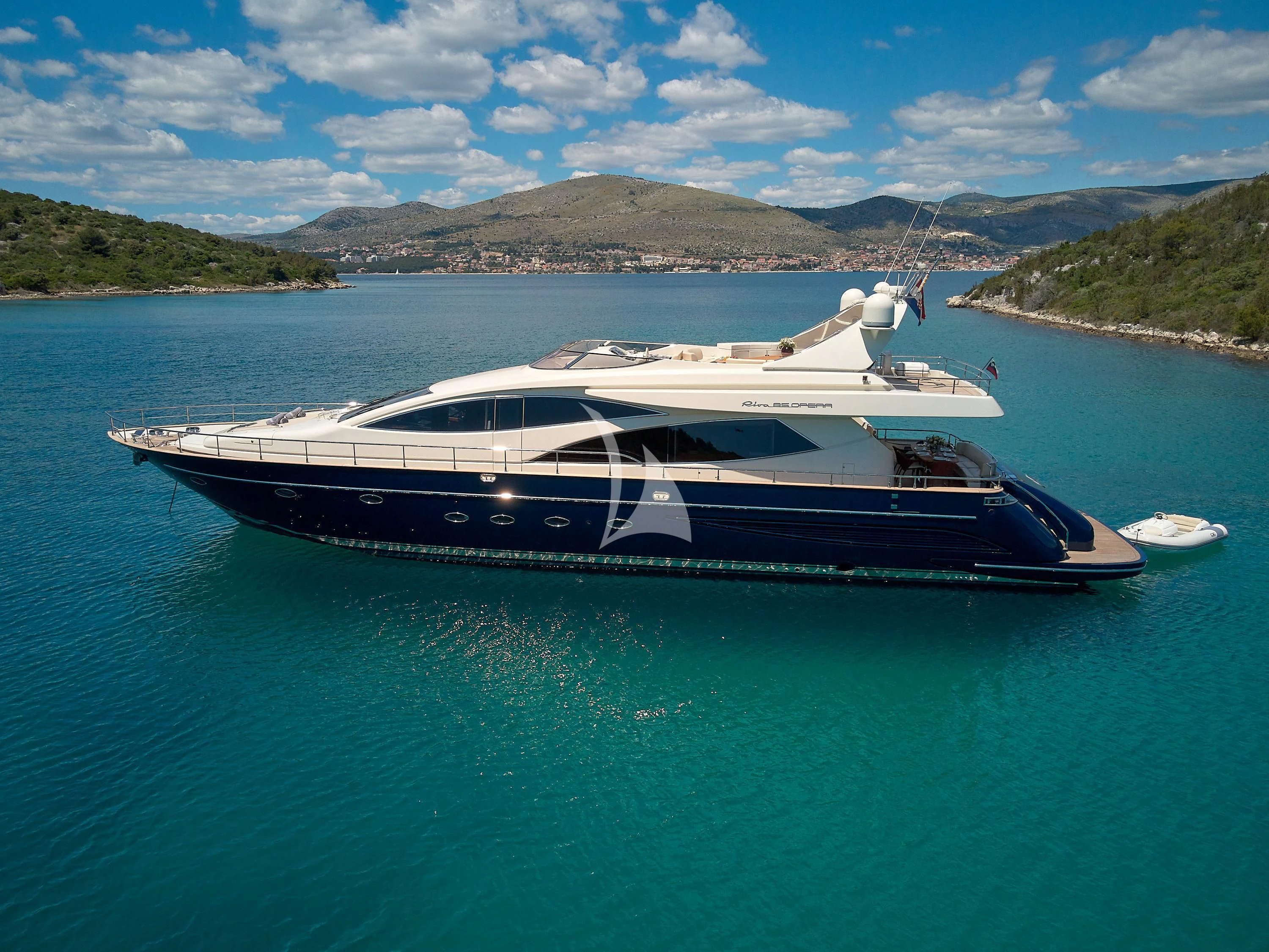 a boat in the water aboard 888 Yacht for Sale