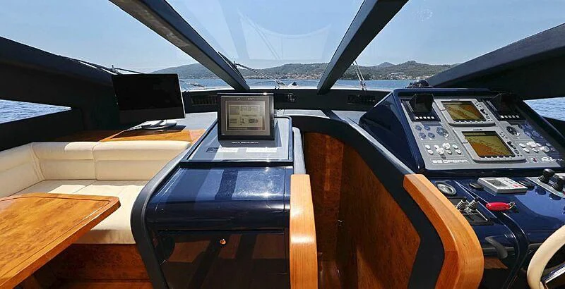 inside of a car aboard 888 Yacht for Sale