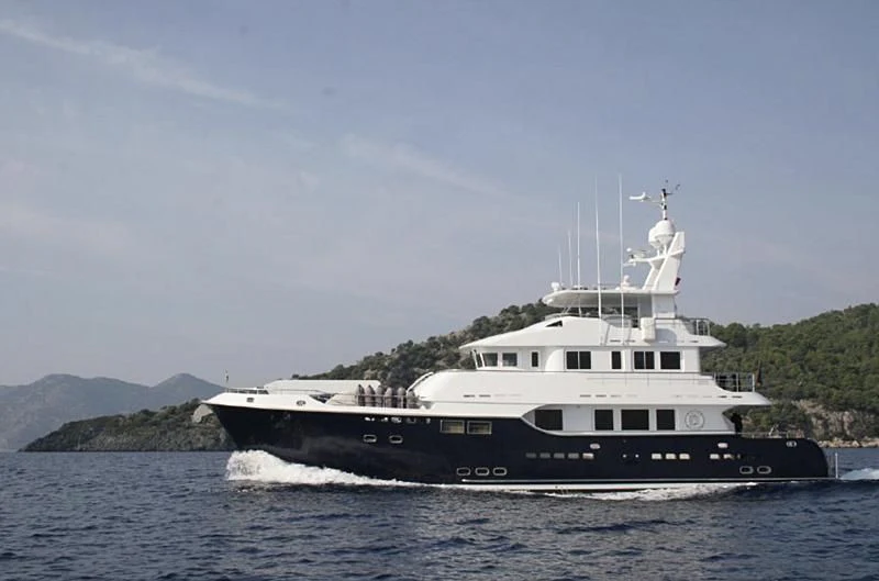 a boat on the water aboard SOL & SONS Yacht for Sale