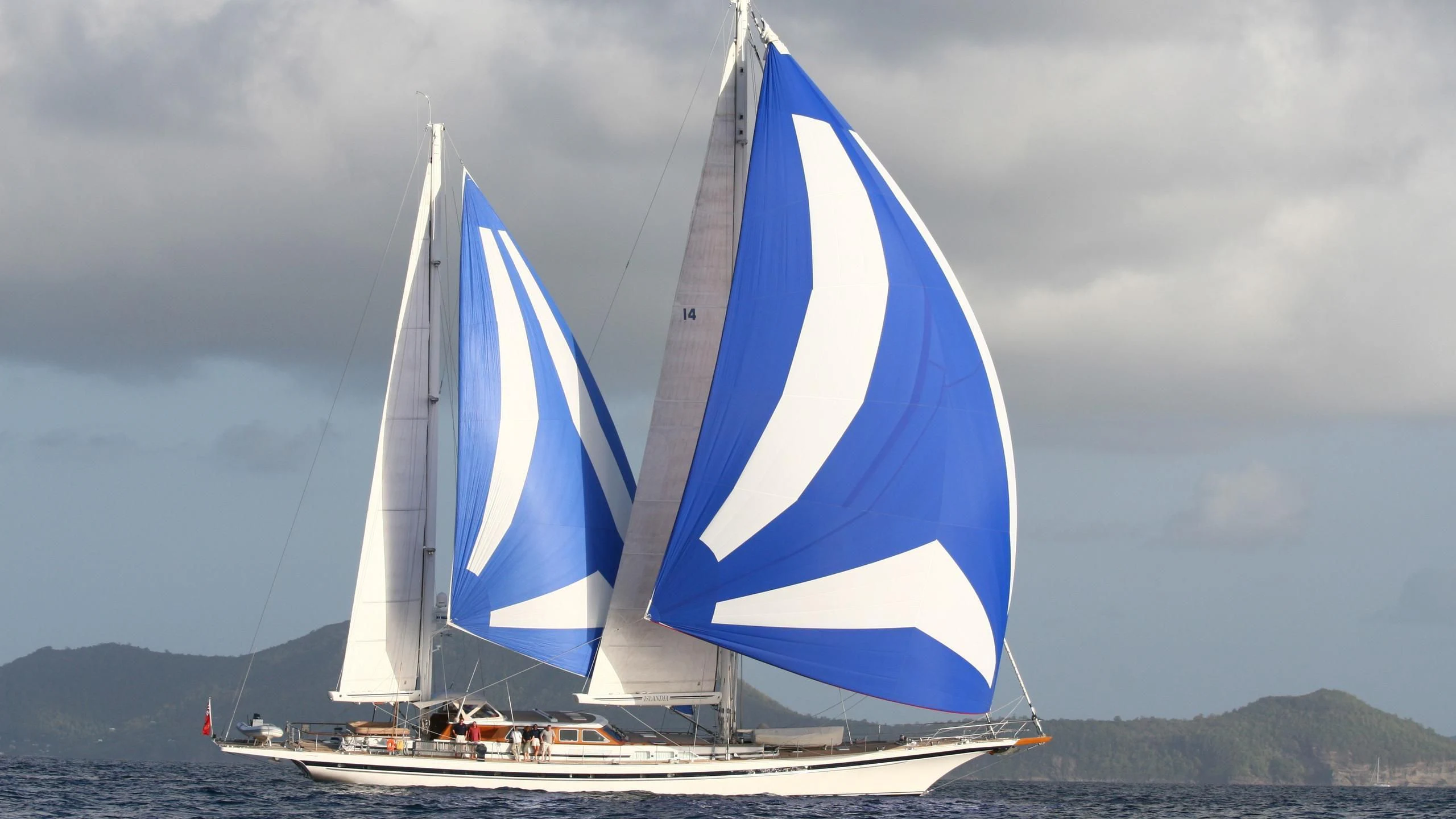 a sailboat on the water aboard ABIDE Yacht for Sale