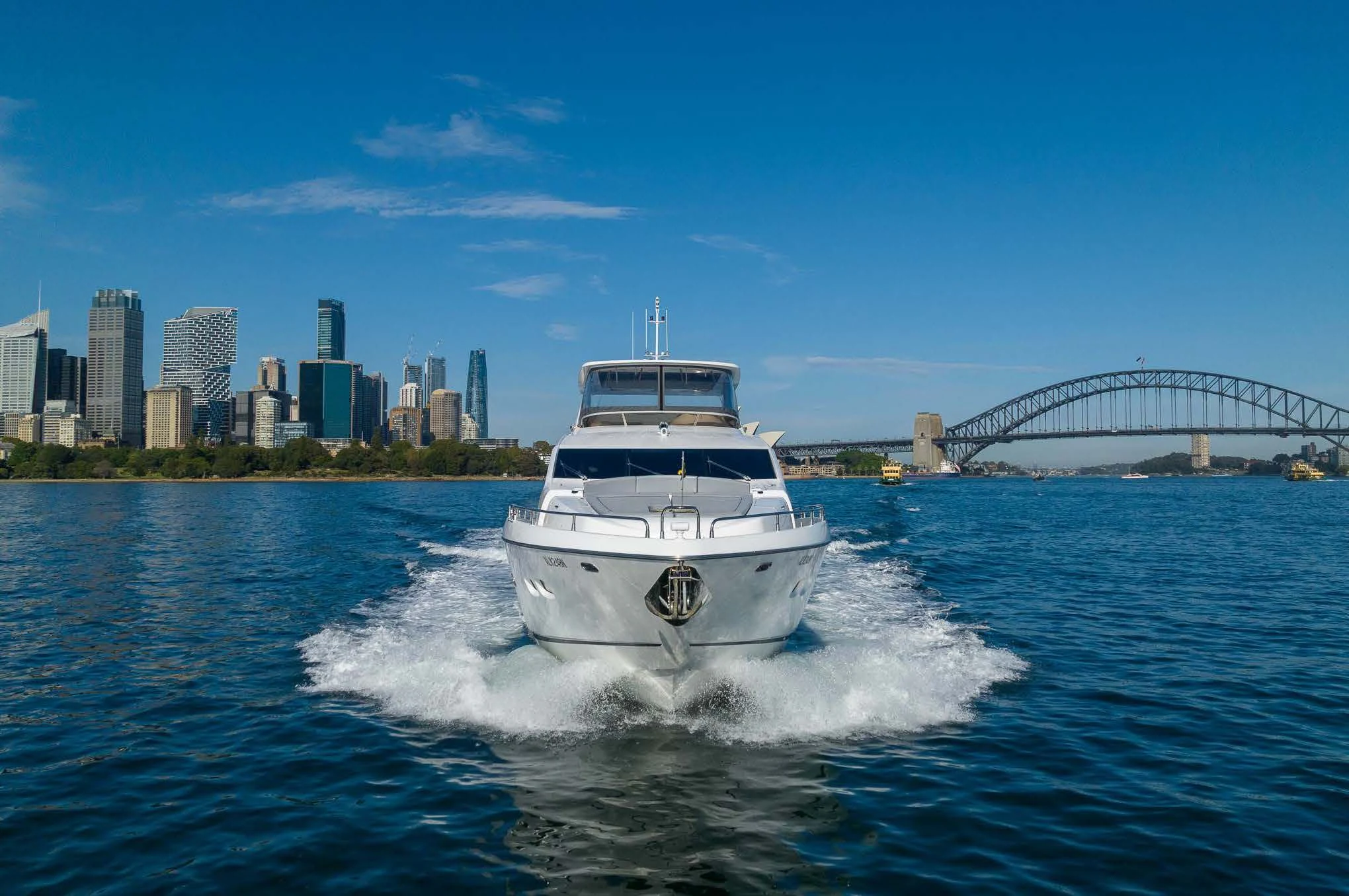 a boat sailing on the water aboard SYDNEY Yacht for Charter