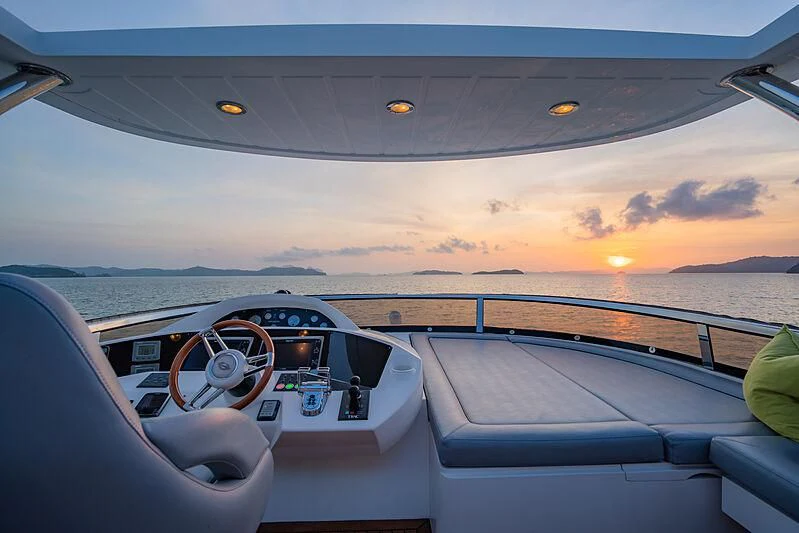 the inside of a car aboard SYDNEY Yacht for Charter