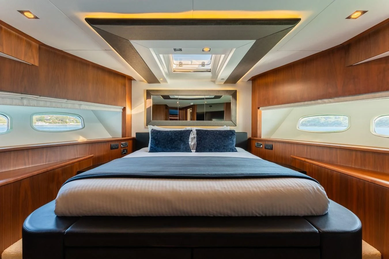 a bed in a cabin aboard SYDNEY Yacht for Charter