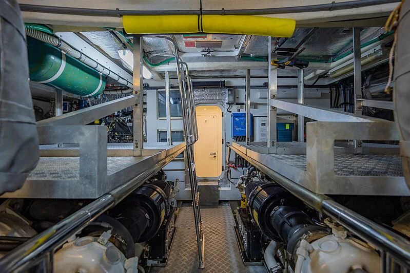 a large factory with machinery aboard SYDNEY Yacht for Charter