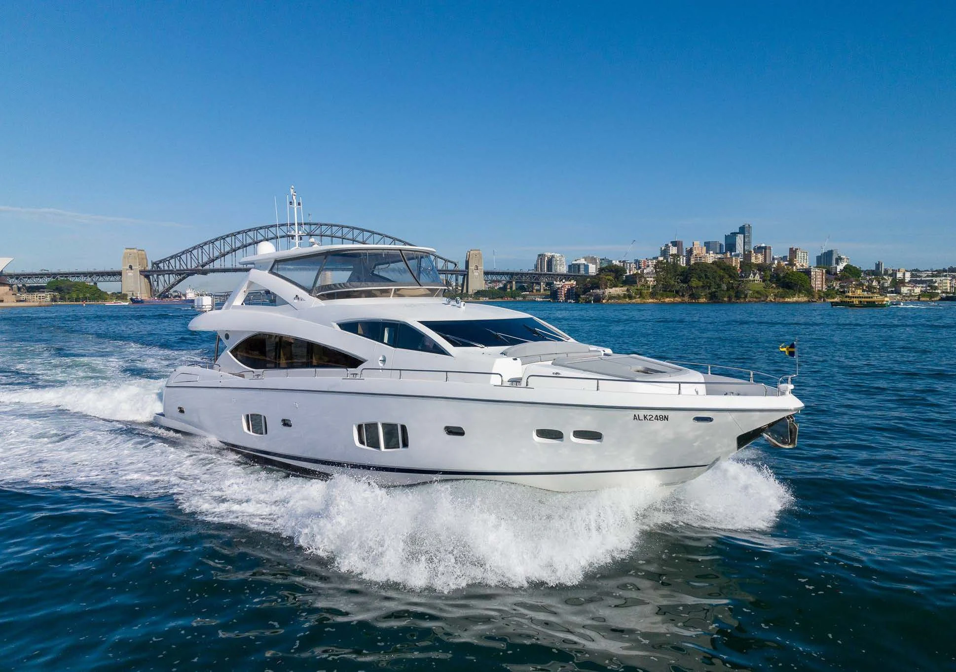 a boat on the water aboard SYDNEY Yacht for Charter