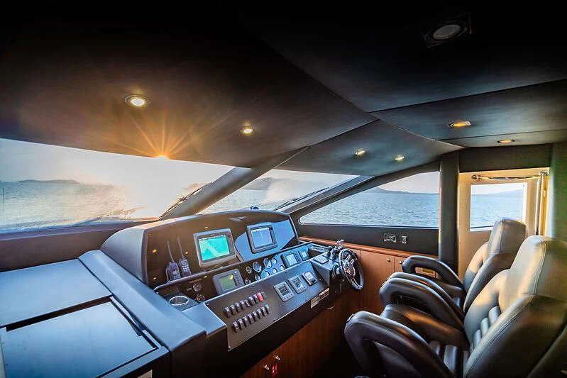 inside of a car aboard SYDNEY Yacht for Charter