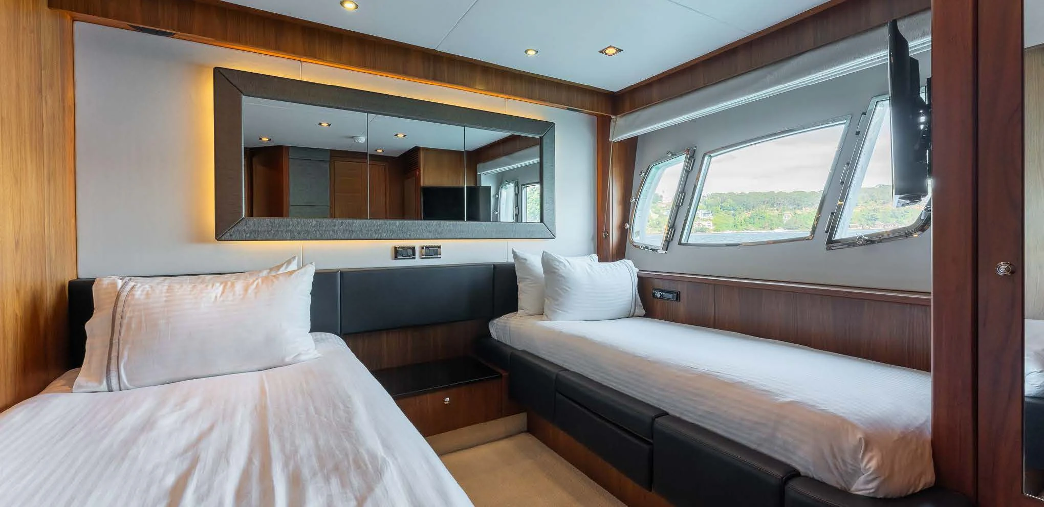 a room with two beds aboard SYDNEY Yacht for Charter