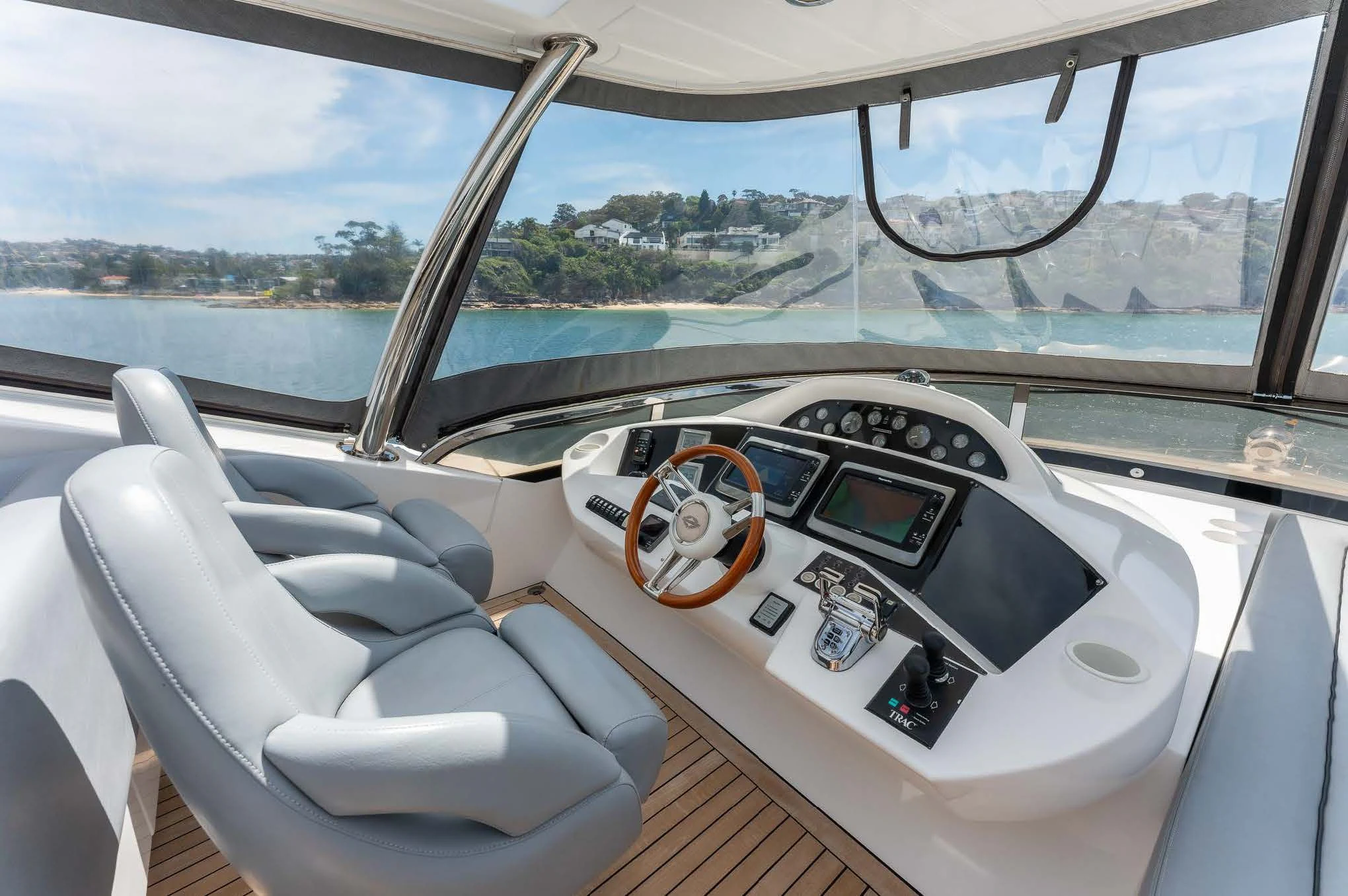 inside of a car aboard SYDNEY Yacht for Charter